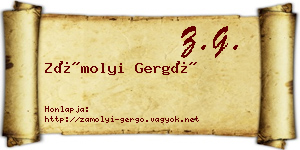 Zámolyi Gergő névjegykártya